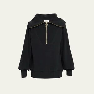 Varley Black Vine Oversized 1/2-Zip Pullover Sweatshirt